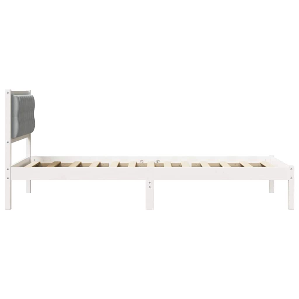 vidaXL Ramka łóżka Jasnoszary 100 x 200 cm Lite drewno sosnowe