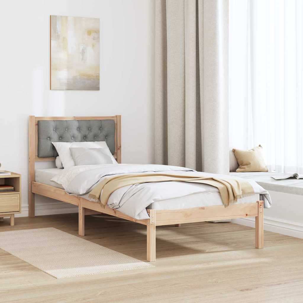 vidaXL Ramka łóżka Jasnoszary 80 x 200 cm Lite drewno sosnowe