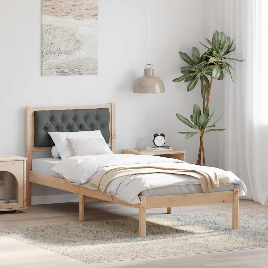 vidaXL Ramka łóżka Ciemnoszary 80 x 200 cm Lite drewno sosnowe