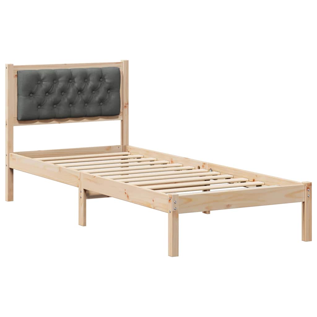 vidaXL Ramka łóżka Ciemnoszary 80 x 200 cm Lite drewno sosnowe