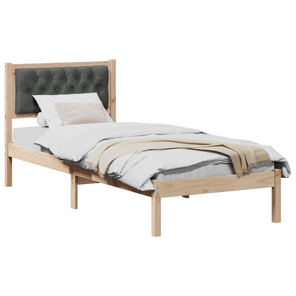 vidaXL Ramka łóżka Ciemnoszary 80 x 200 cm Lite drewno sosnowe