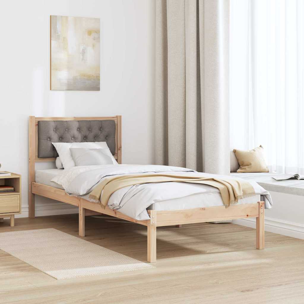 vidaXL Ramka łóżka Ciemnoszary 80 x 200 cm Lite drewno sosnowe