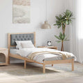 vidaXL Ramka łóżka Jasnoszary 90 x 190 cm Lite drewno sosnowe
