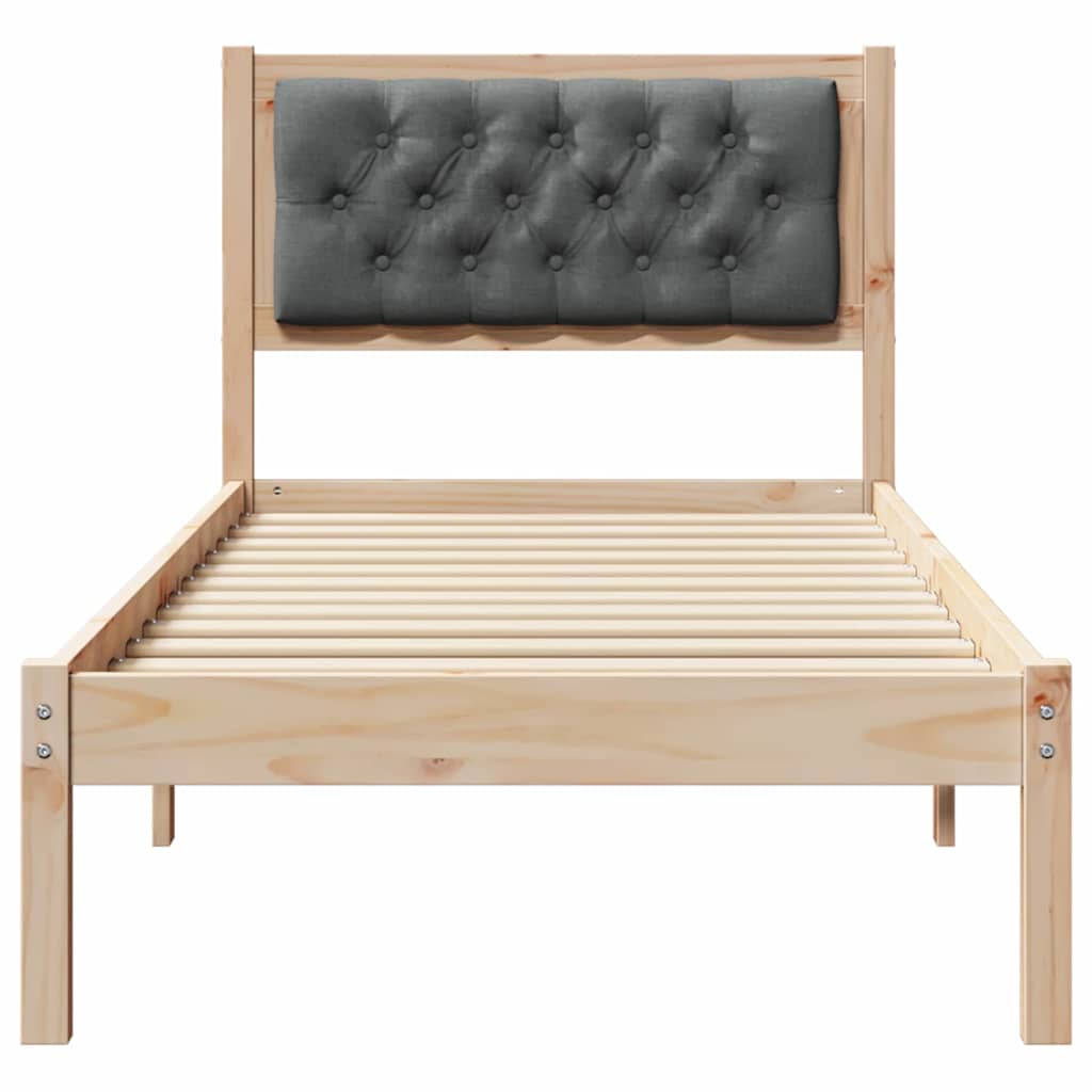 vidaXL Ramka łóżka Ciemnoszary 90 x 190 cm Lite drewno sosnowe
