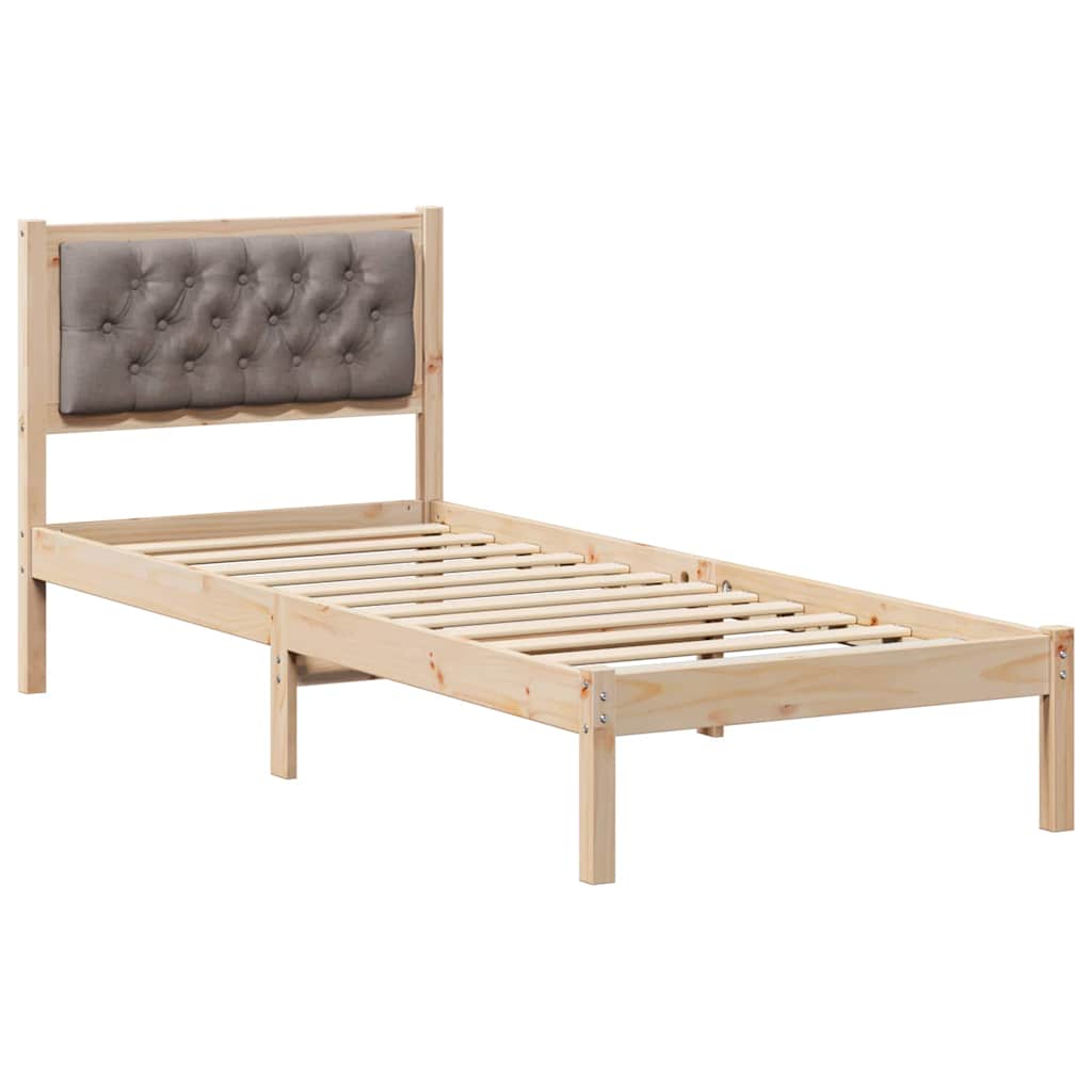 vidaXL Ramka łóżka Ciemnoszary 90 x 190 cm Lite drewno sosnowe