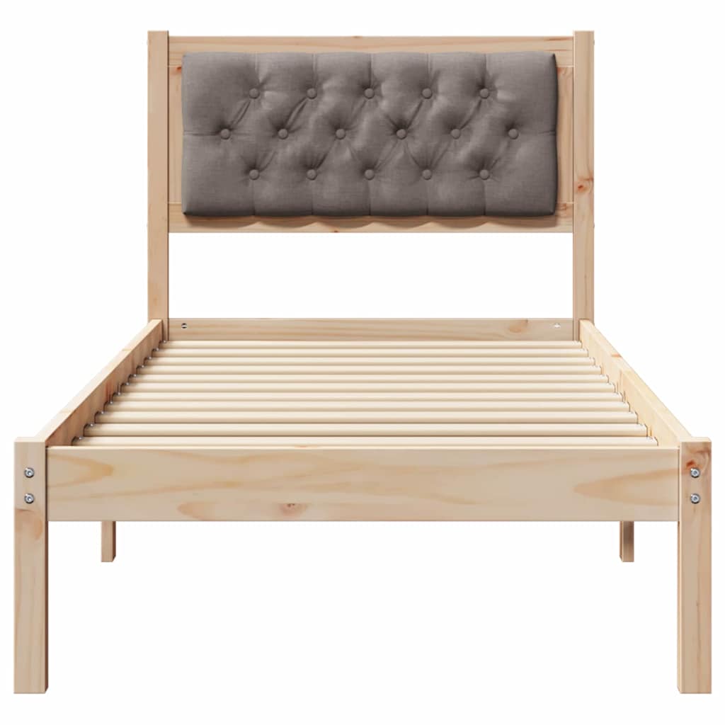 vidaXL Ramka łóżka Ciemnoszary 90 x 190 cm Lite drewno sosnowe