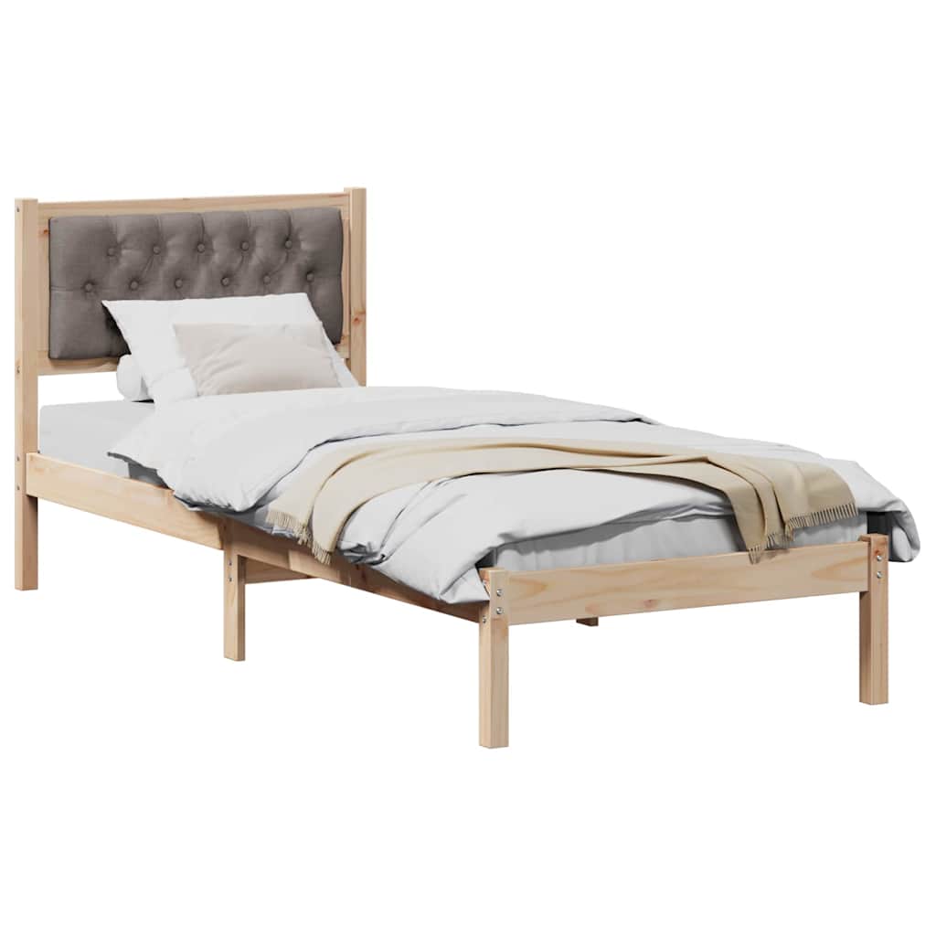 vidaXL Ramka łóżka Ciemnoszary 90 x 190 cm Lite drewno sosnowe