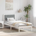 vidaXL Ramka łóżka Jasnoszary 75 x 190 cm Lite drewno sosnowe