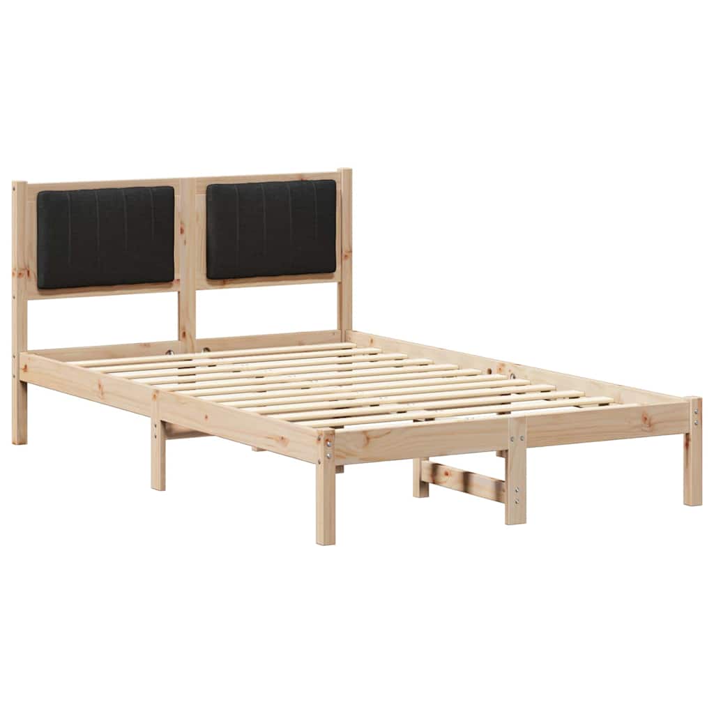 vidaXL Ramka łóżka z tapicerowanym wezgłowiem Czarny 120 x 200 cm