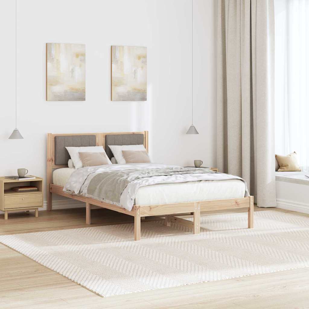vidaXL Ramka łóżka z tapicerowanym wezgłowiem Ciemnoszary 120 x 200 cm