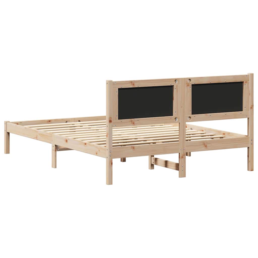 vidaXL Ramka łóżka z tapicerowanym wezgłowiem Jasnoszary 140 x 190 cm