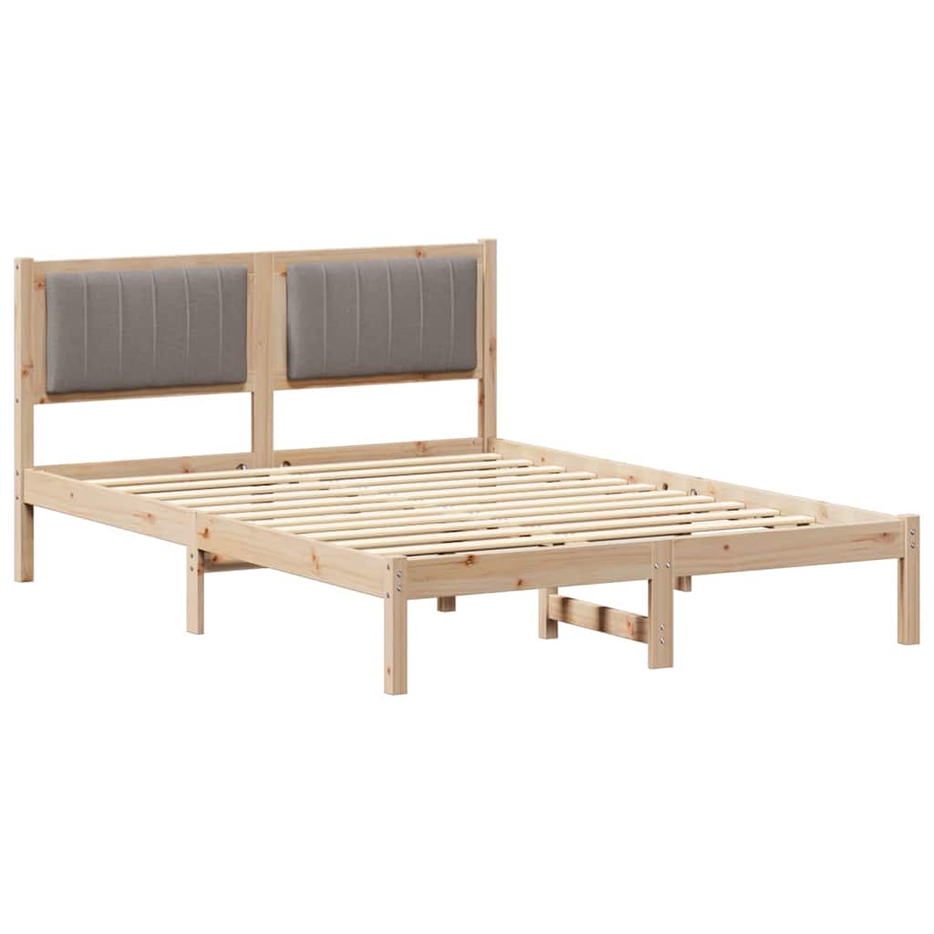 vidaXL Ramka łóżka z tapicerowanym wezgłowiem Ciemnoszary 140 x 190 cm