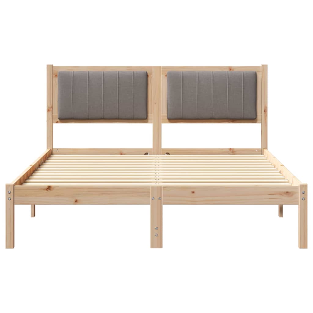 vidaXL Ramka łóżka z tapicerowanym wezgłowiem Ciemnoszary 140 x 190 cm