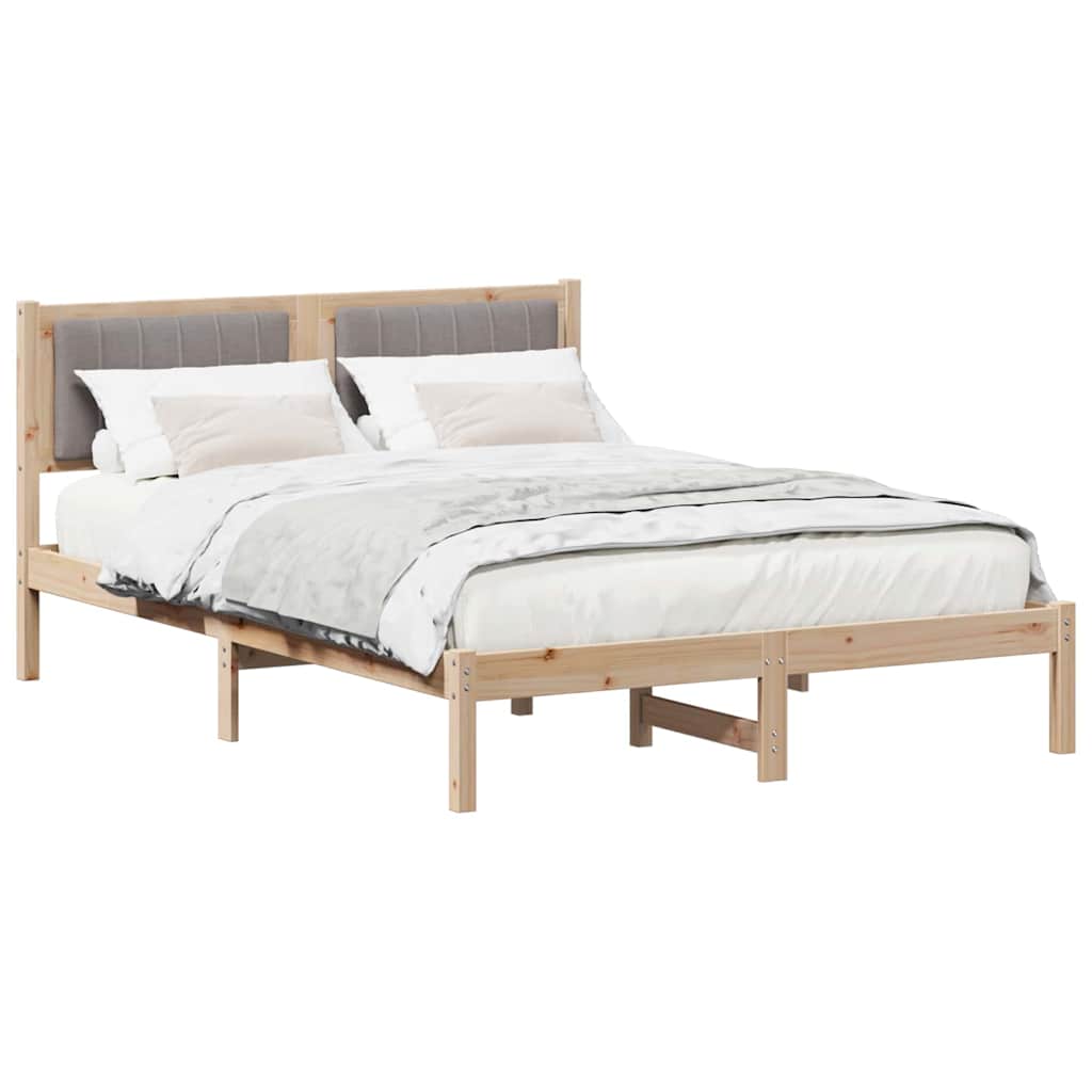 vidaXL Ramka łóżka z tapicerowanym wezgłowiem Ciemnoszary 140 x 190 cm