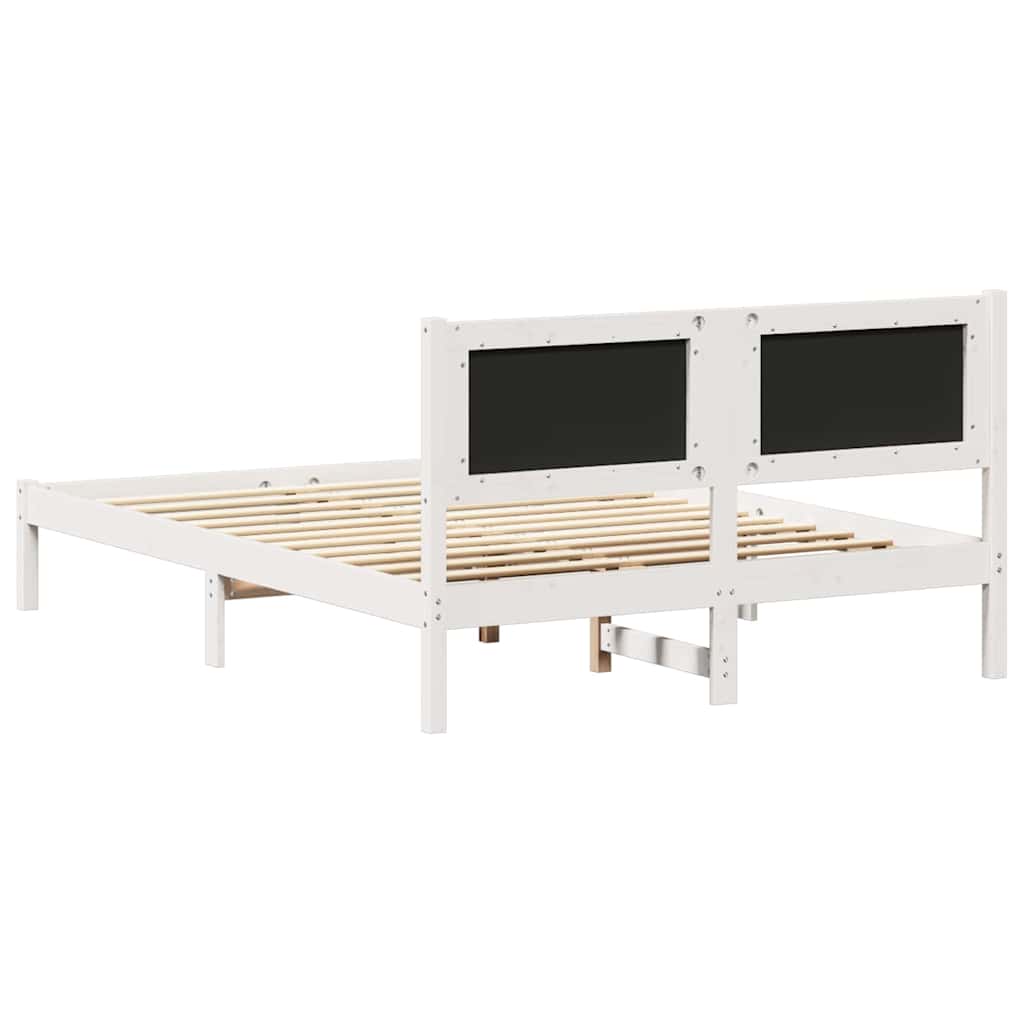 vidaXL Ramka łóżka z tapicerowanym wezgłowiem Jasnoszary 140 x 190 cm