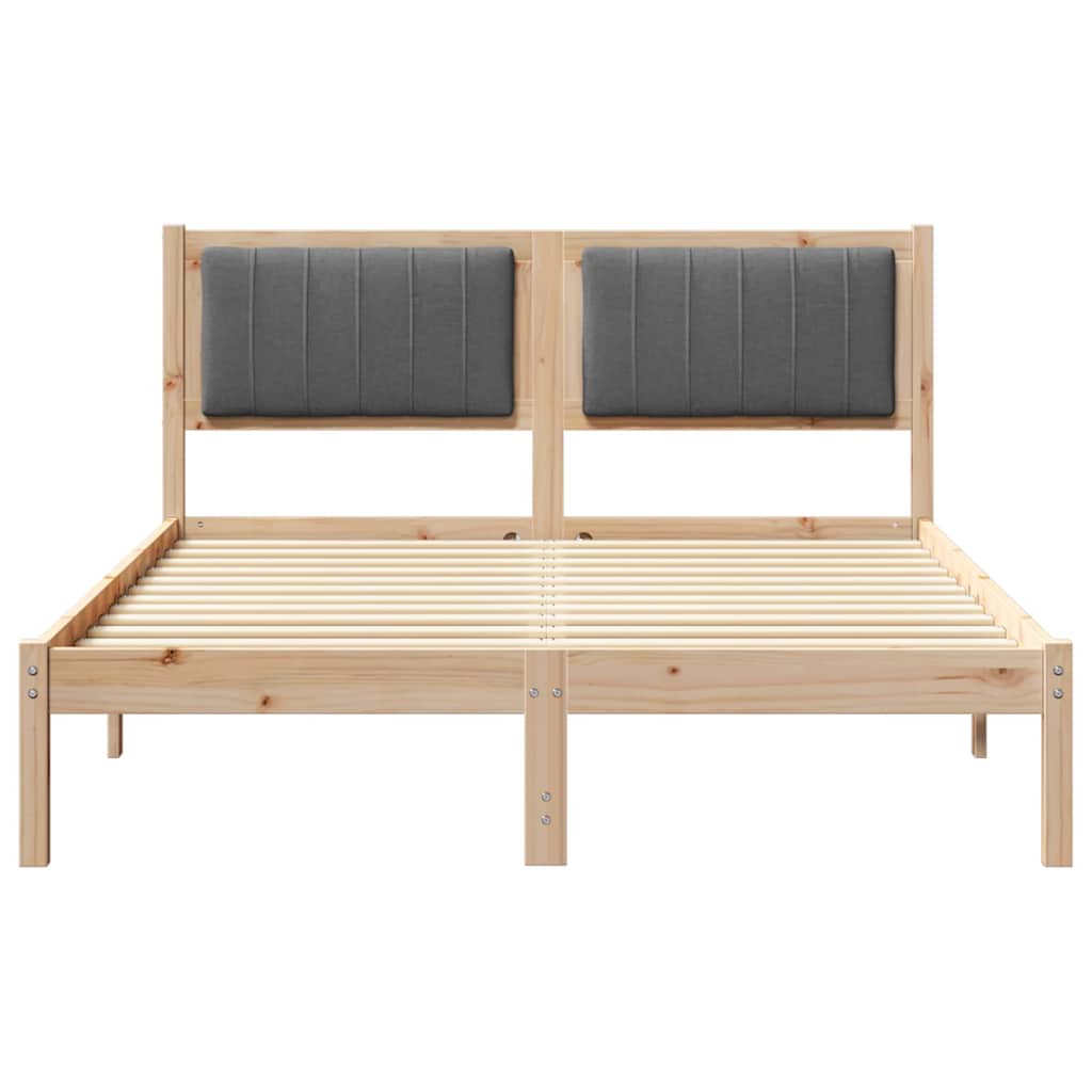 vidaXL Ramka łóżka z tapicerowanym wezgłowiem Ciemnoszary 120 x 190 cm