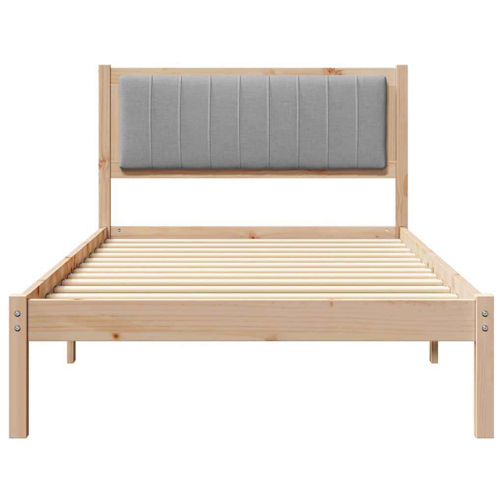 vidaXL Ramka łóżka z tapicerowanym wezgłowiem Jasnoszary 100 x 200 cm