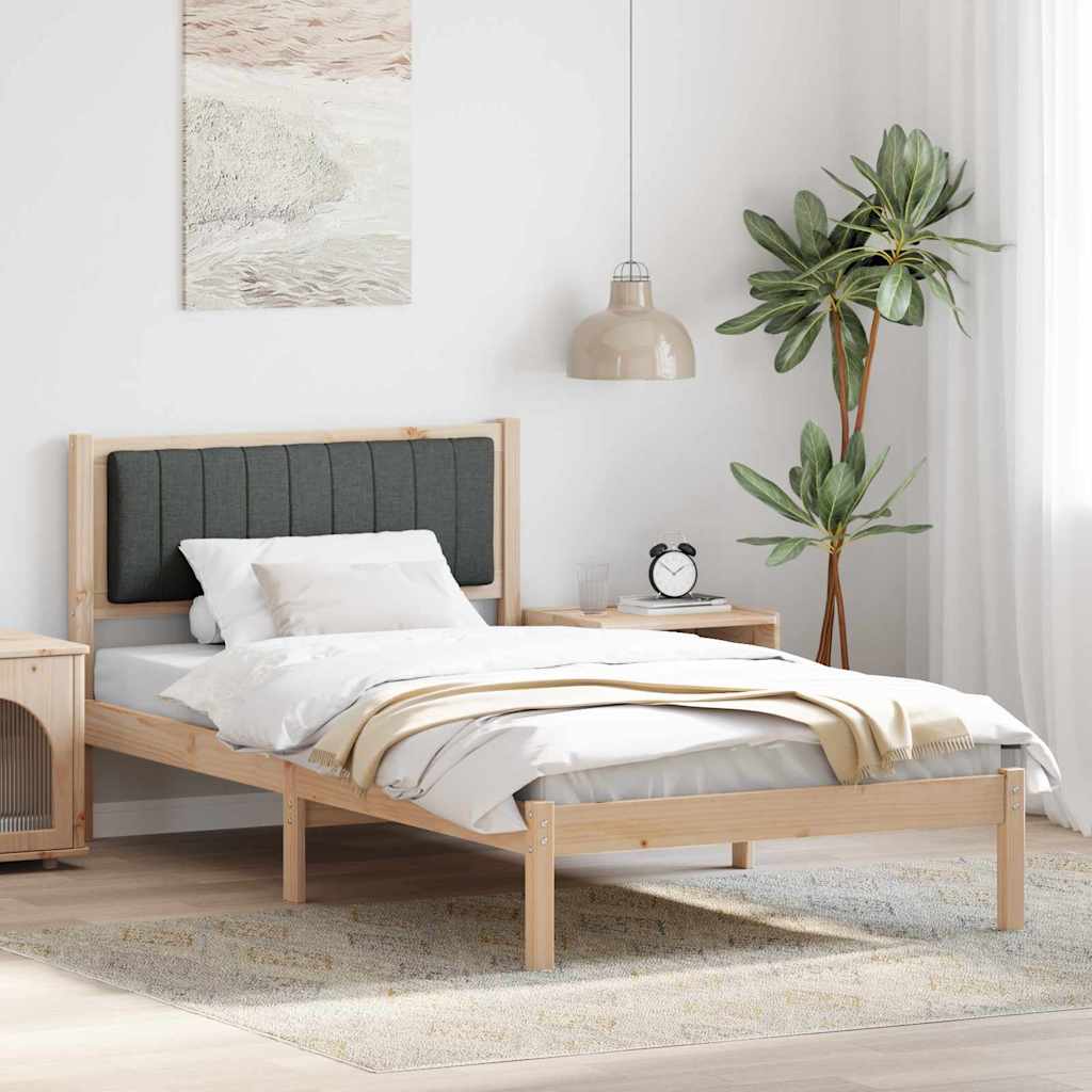 vidaXL Ramka łóżka z tapicerowanym wezgłowiem Ciemnoszary 100 x 200 cm