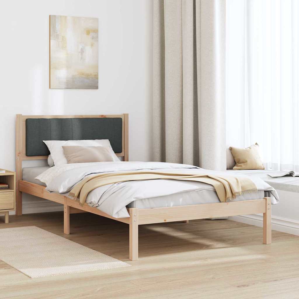 vidaXL Ramka łóżka z tapicerowanym wezgłowiem Ciemnoszary 100 x 200 cm