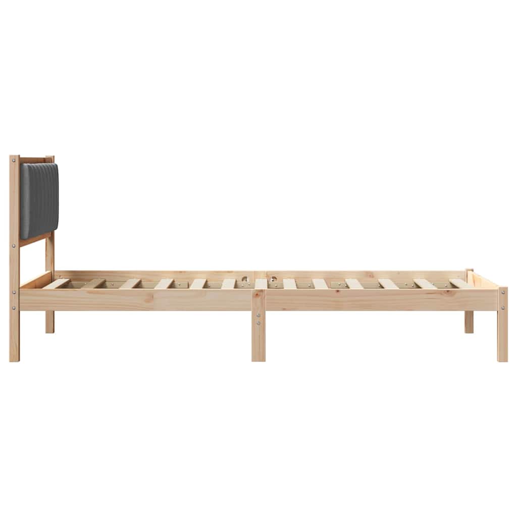 vidaXL Ramka łóżka z tapicerowanym wezgłowiem Ciemnoszary 100 x 200 cm