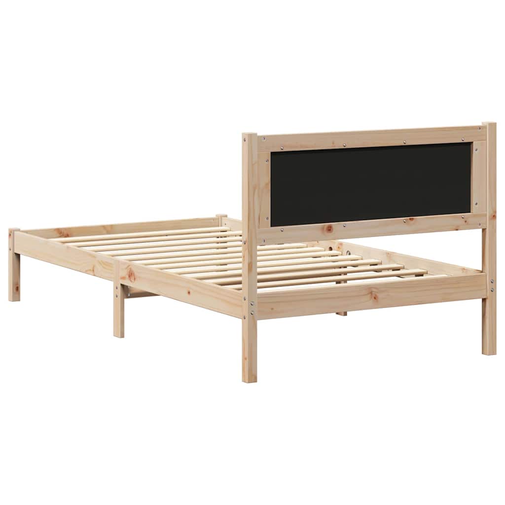 vidaXL Ramka łóżka z tapicerowanym wezgłowiem Czarny 100 x 200 cm