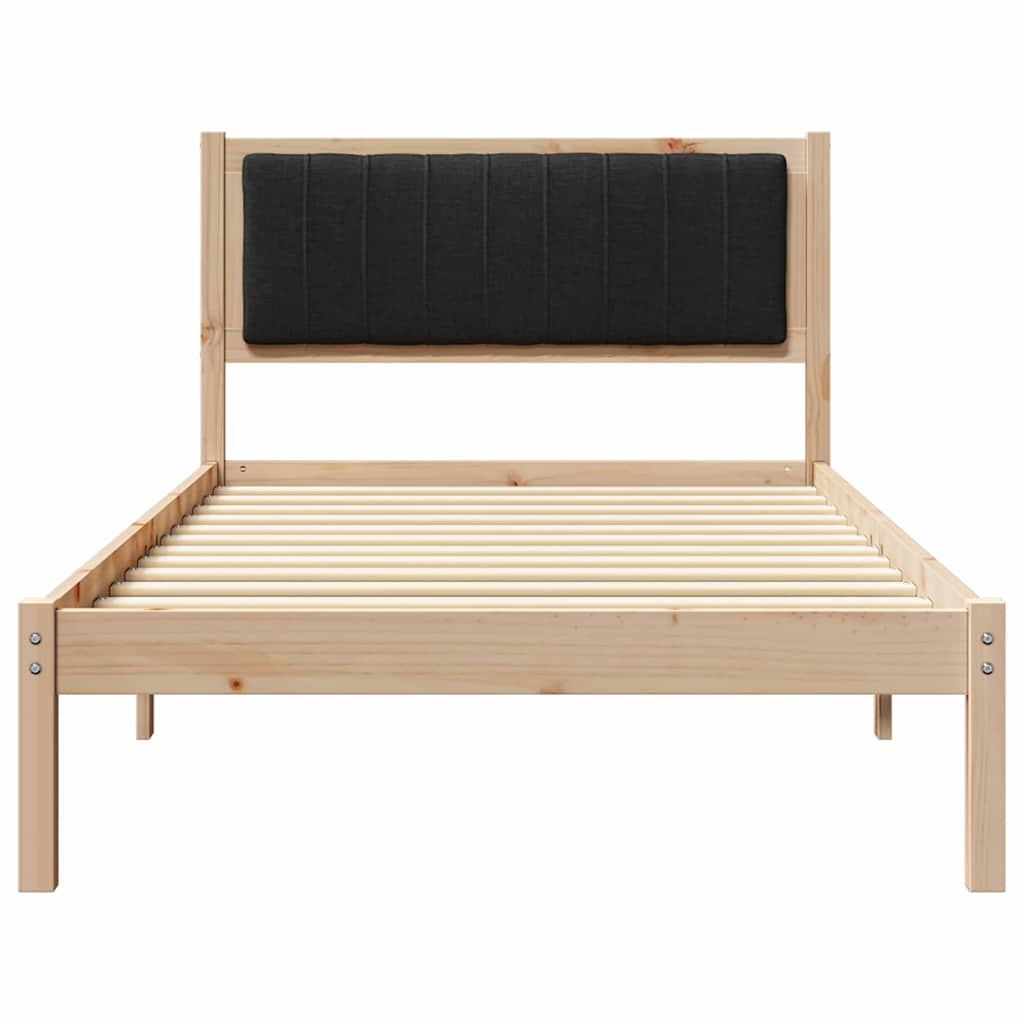 vidaXL Ramka łóżka z tapicerowanym wezgłowiem Czarny 100 x 200 cm