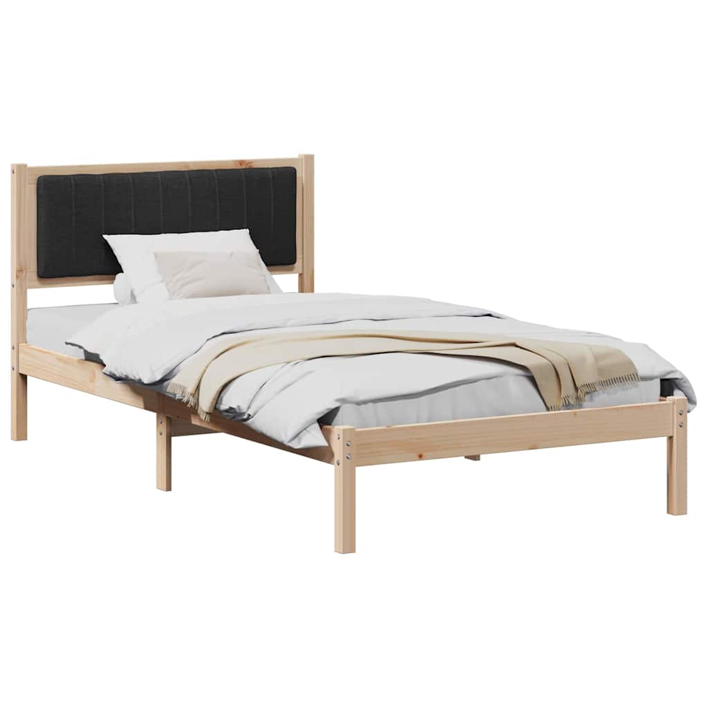 vidaXL Ramka łóżka z tapicerowanym wezgłowiem Czarny 100 x 200 cm