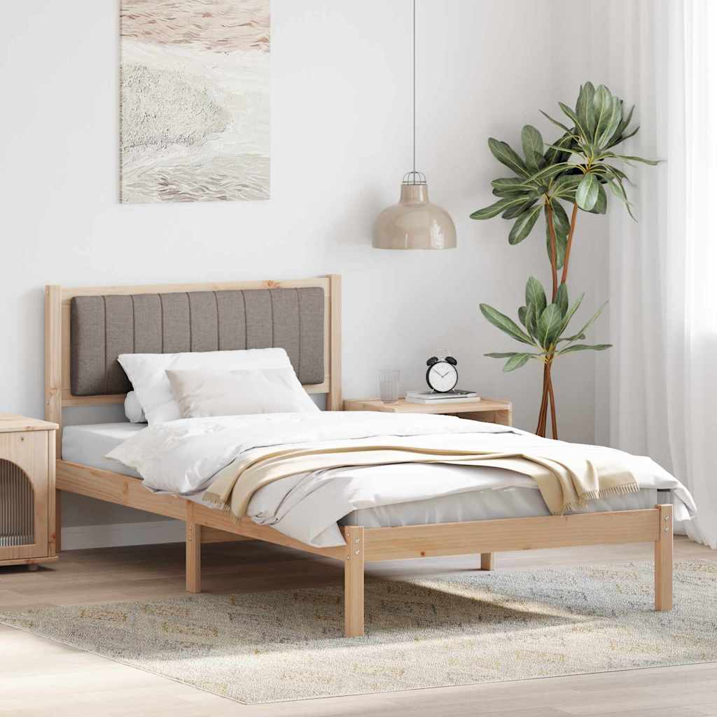 vidaXL Ramka łóżka z tapicerowanym wezgłowiem Ciemnoszary 100 x 200 cm