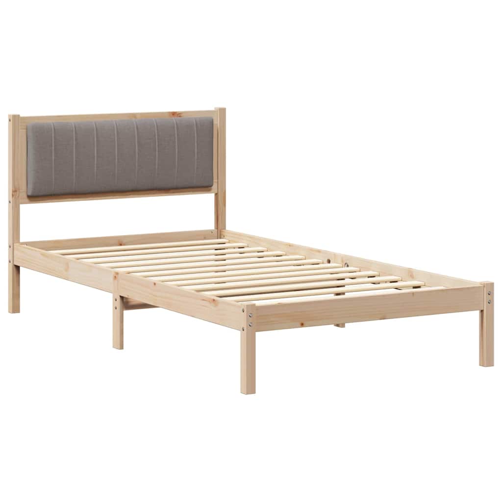 vidaXL Ramka łóżka z tapicerowanym wezgłowiem Ciemnoszary 100 x 200 cm