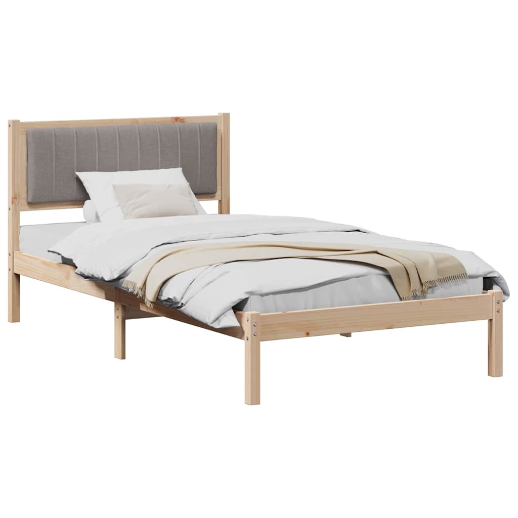 vidaXL Ramka łóżka z tapicerowanym wezgłowiem Ciemnoszary 100 x 200 cm