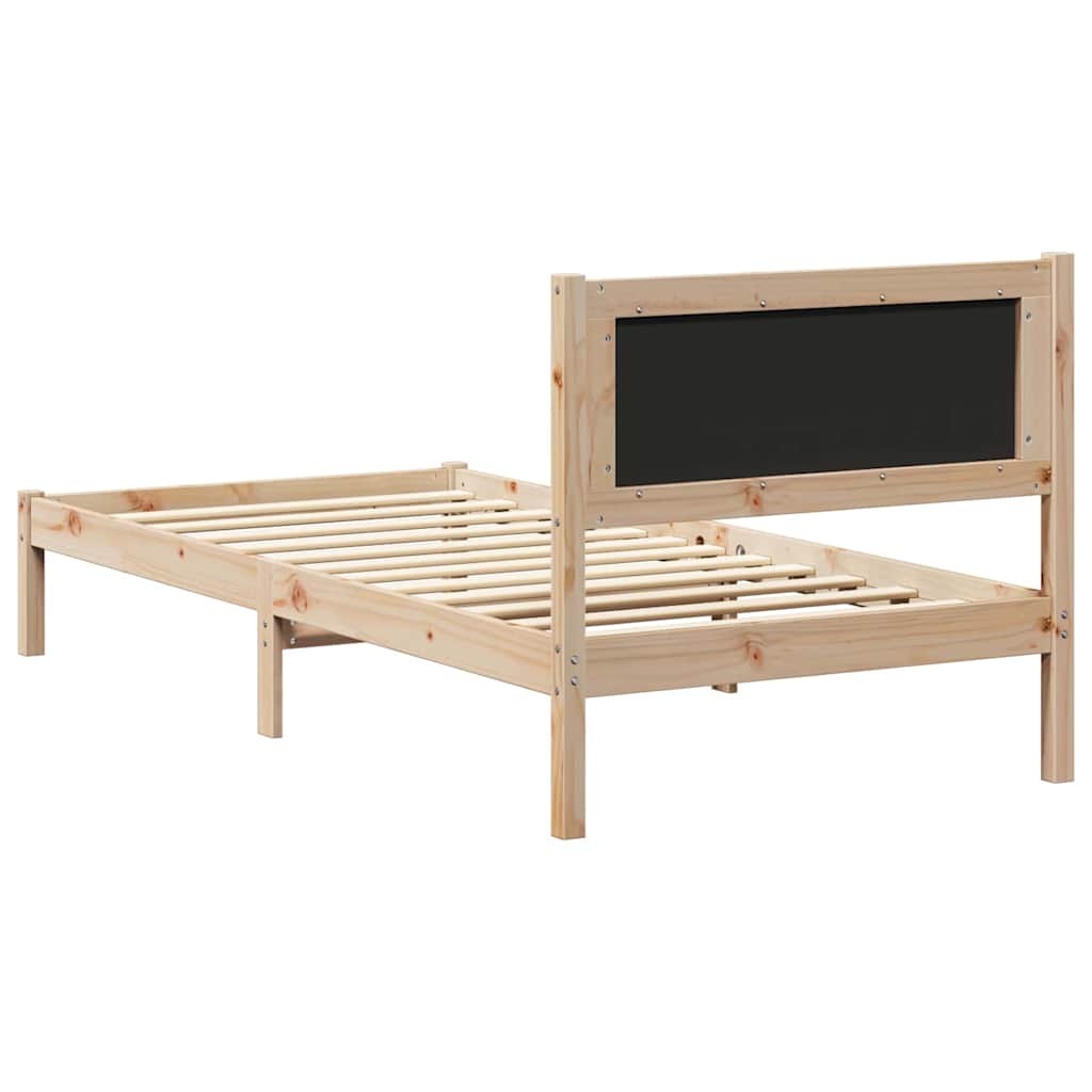 vidaXL Ramka łóżka z tapicerowanym wezgłowiem Ciemnoszary 90 x 200 cm