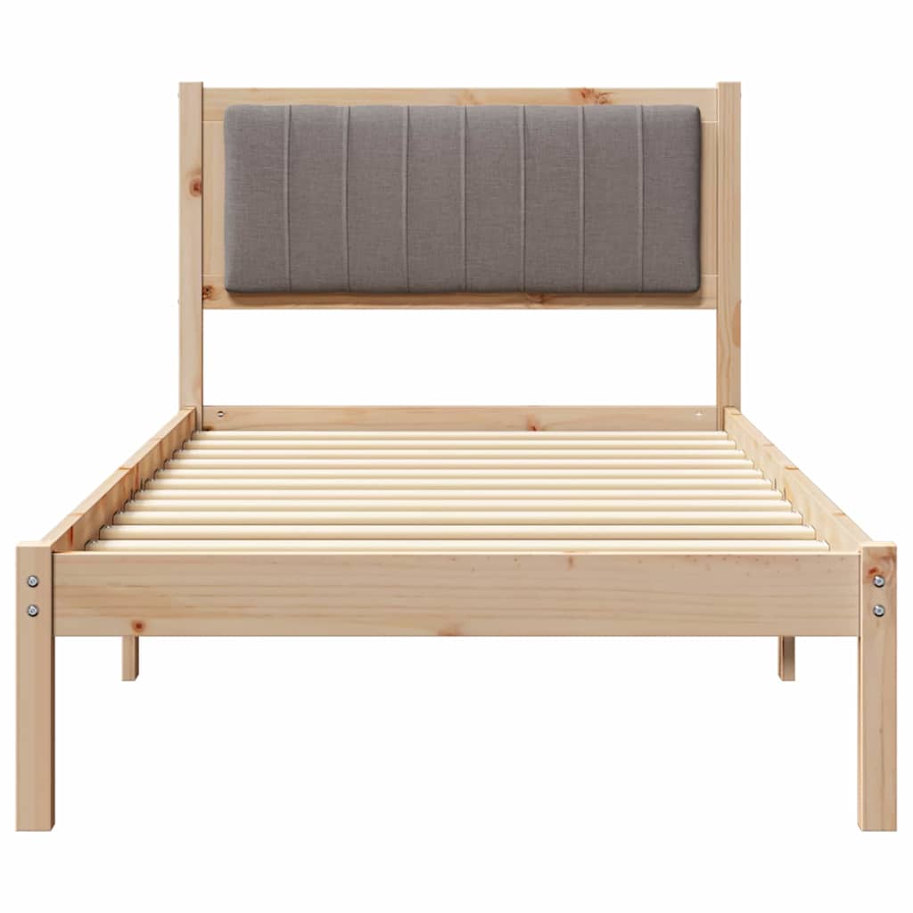 vidaXL Ramka łóżka z tapicerowanym wezgłowiem Ciemnoszary 90 x 200 cm