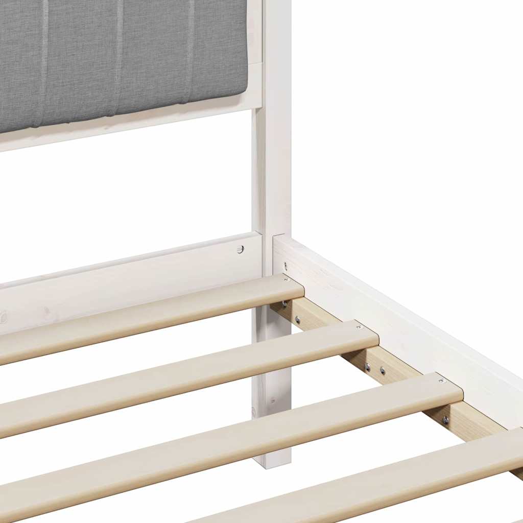 vidaXL Ramka łóżka z tapicerowanym wezgłowiem Jasnoszary 90 x 200 cm