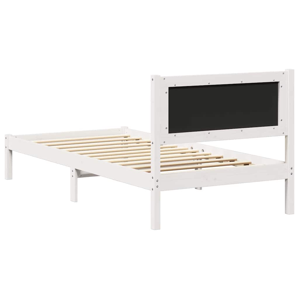 vidaXL Ramka łóżka z tapicerowanym wezgłowiem Jasnoszary 90 x 200 cm