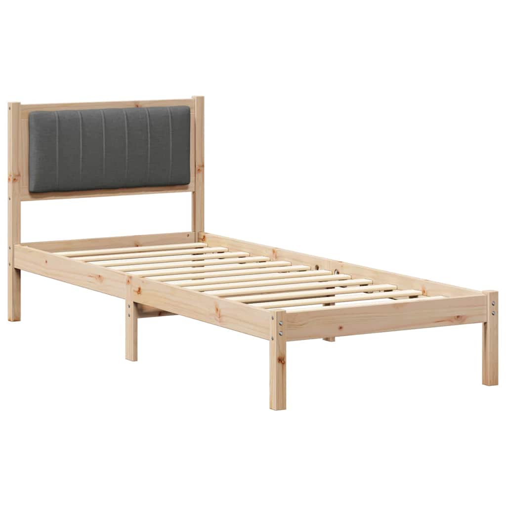 vidaXL Ramka łóżka z tapicerowanym wezgłowiem Ciemnoszary 80 x 200 cm
