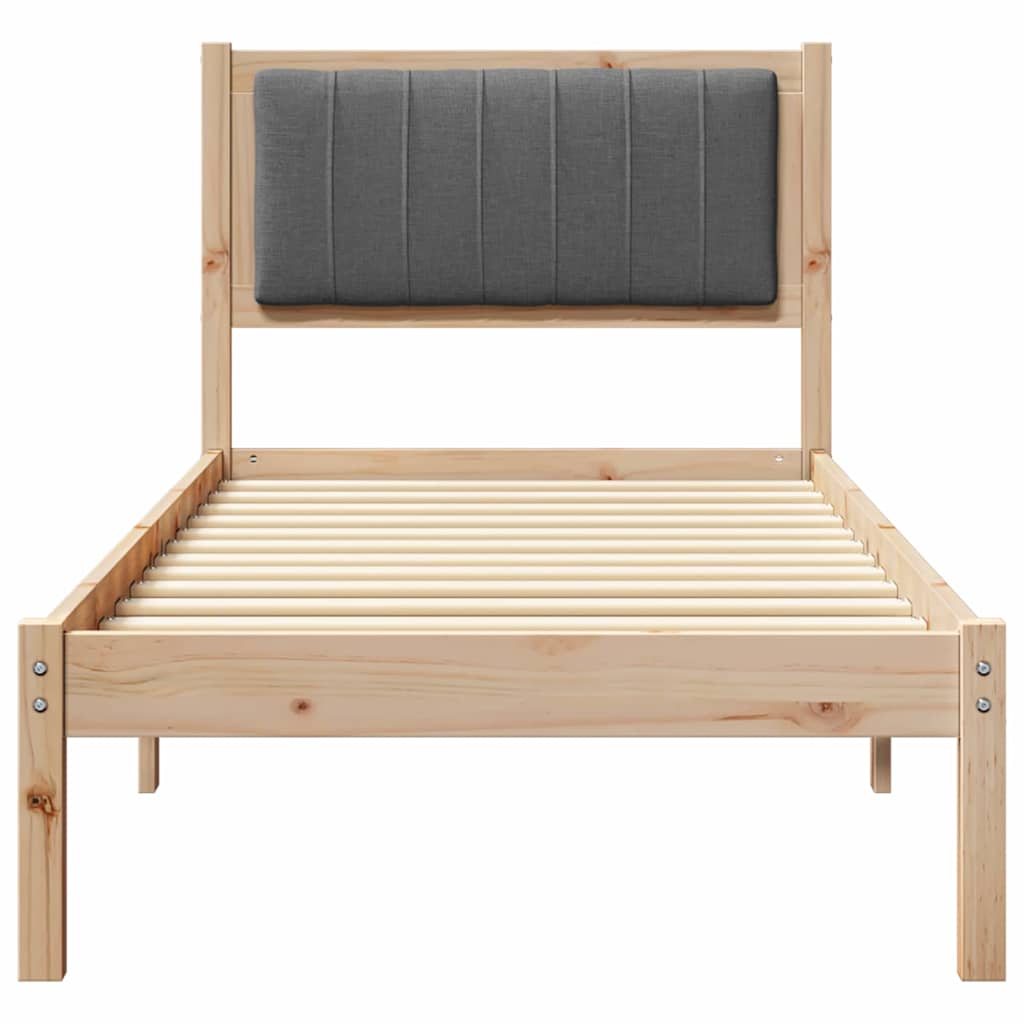 vidaXL Ramka łóżka z tapicerowanym wezgłowiem Ciemnoszary 80 x 200 cm