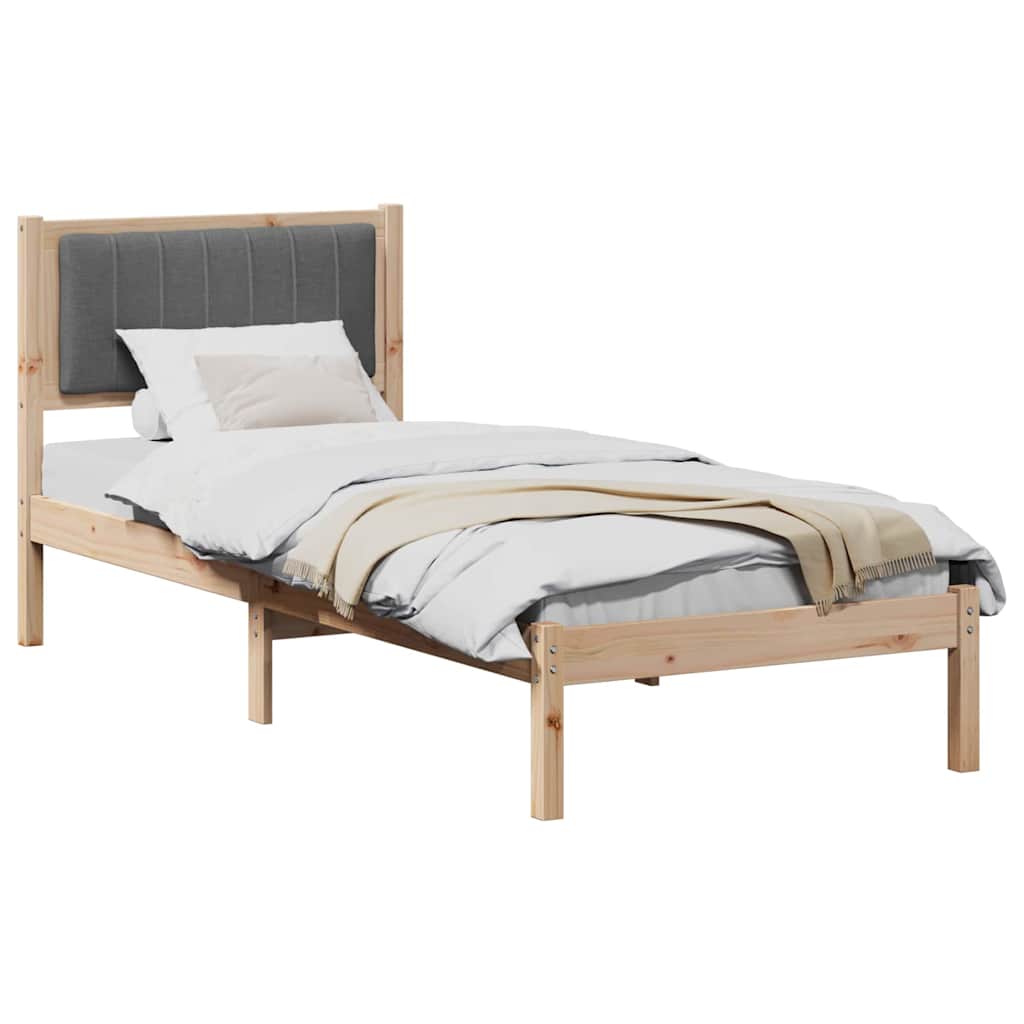 vidaXL Ramka łóżka z tapicerowanym wezgłowiem Ciemnoszary 80 x 200 cm