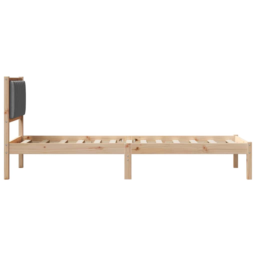 vidaXL Ramka łóżka z tapicerowanym wezgłowiem Ciemnoszary 80 x 200 cm