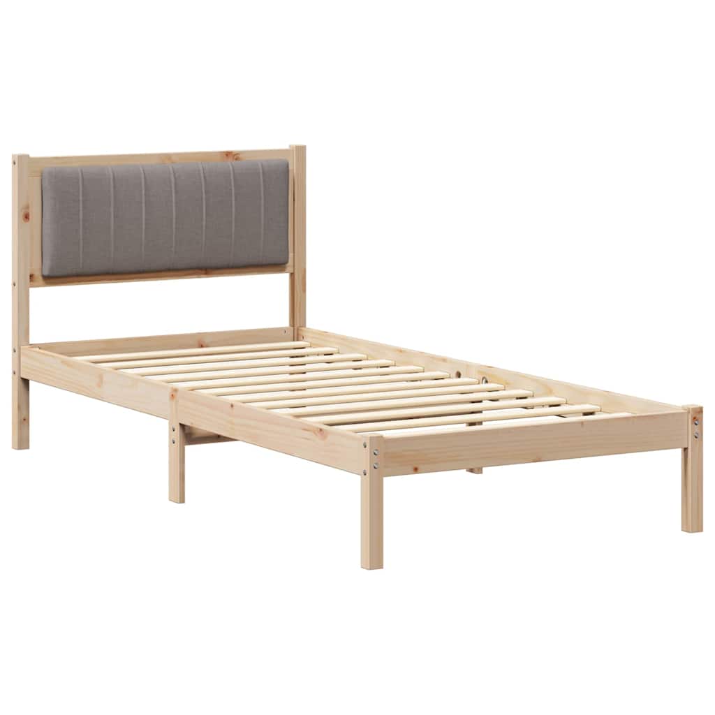vidaXL Ramka łóżka z tapicerowanym wezgłowiem Ciemnoszary 90 x 190 cm