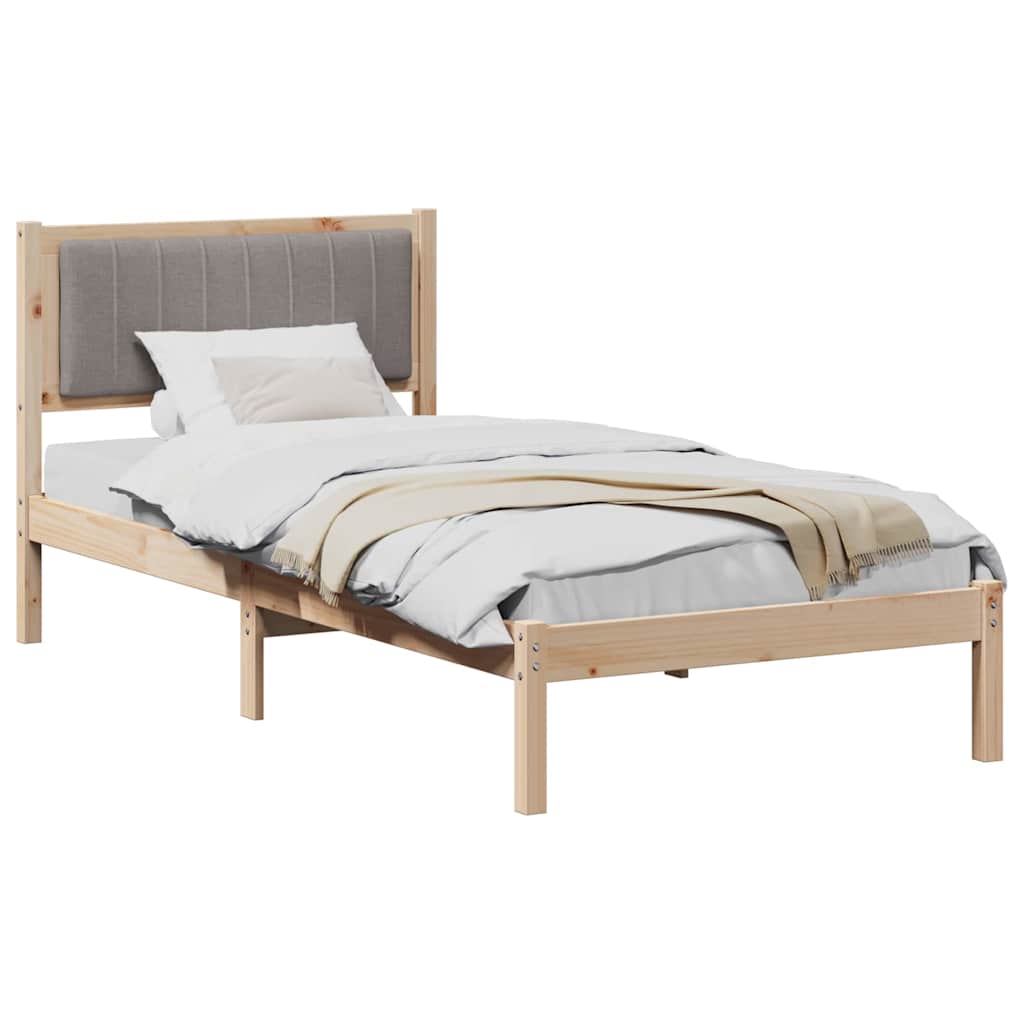 vidaXL Ramka łóżka z tapicerowanym wezgłowiem Ciemnoszary 90 x 190 cm