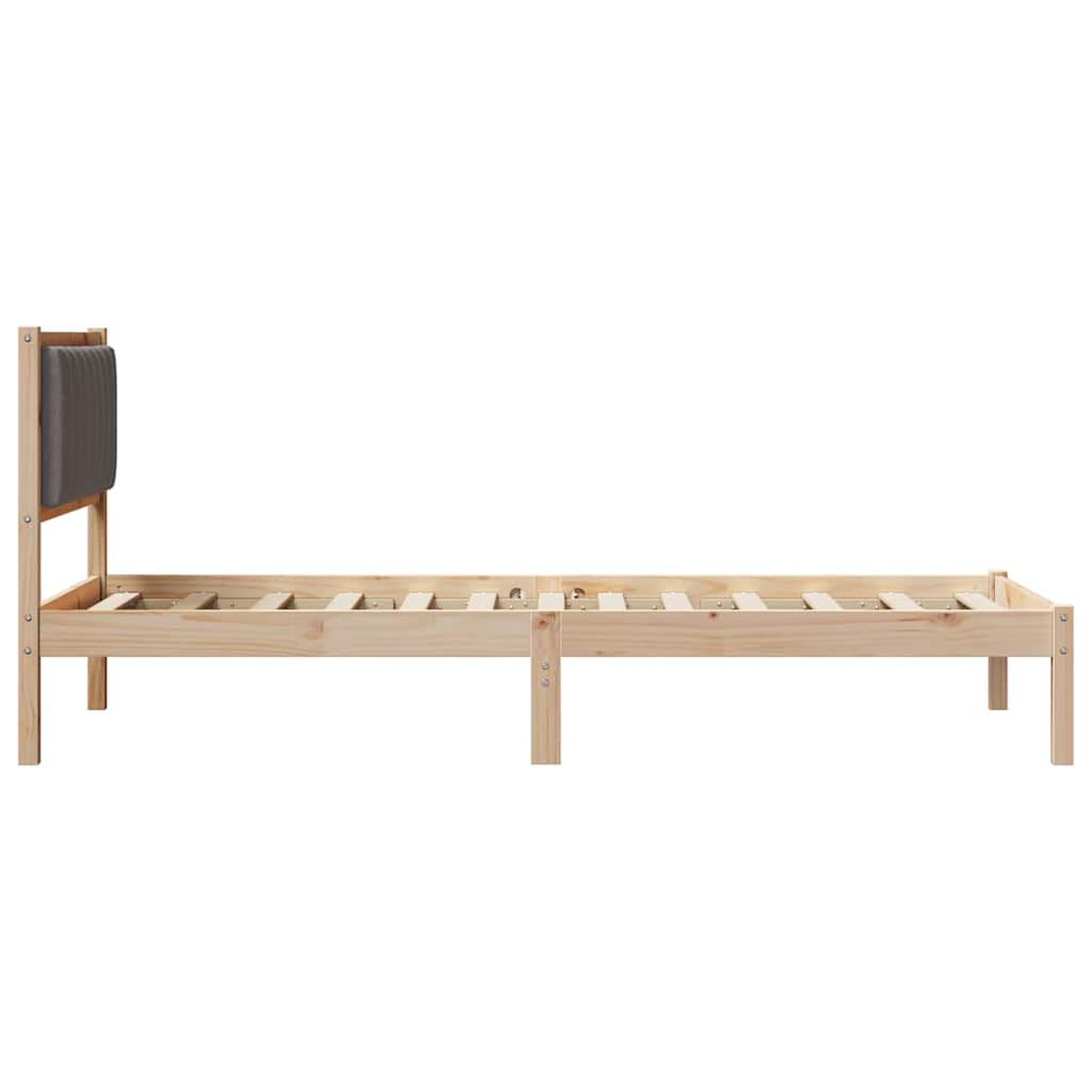 vidaXL Ramka łóżka z tapicerowanym wezgłowiem Ciemnoszary 90 x 190 cm