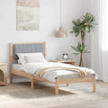 vidaXL Ramka łóżka z tapicerowanym wezgłowiem Jasnoszary 75 x 190 cm