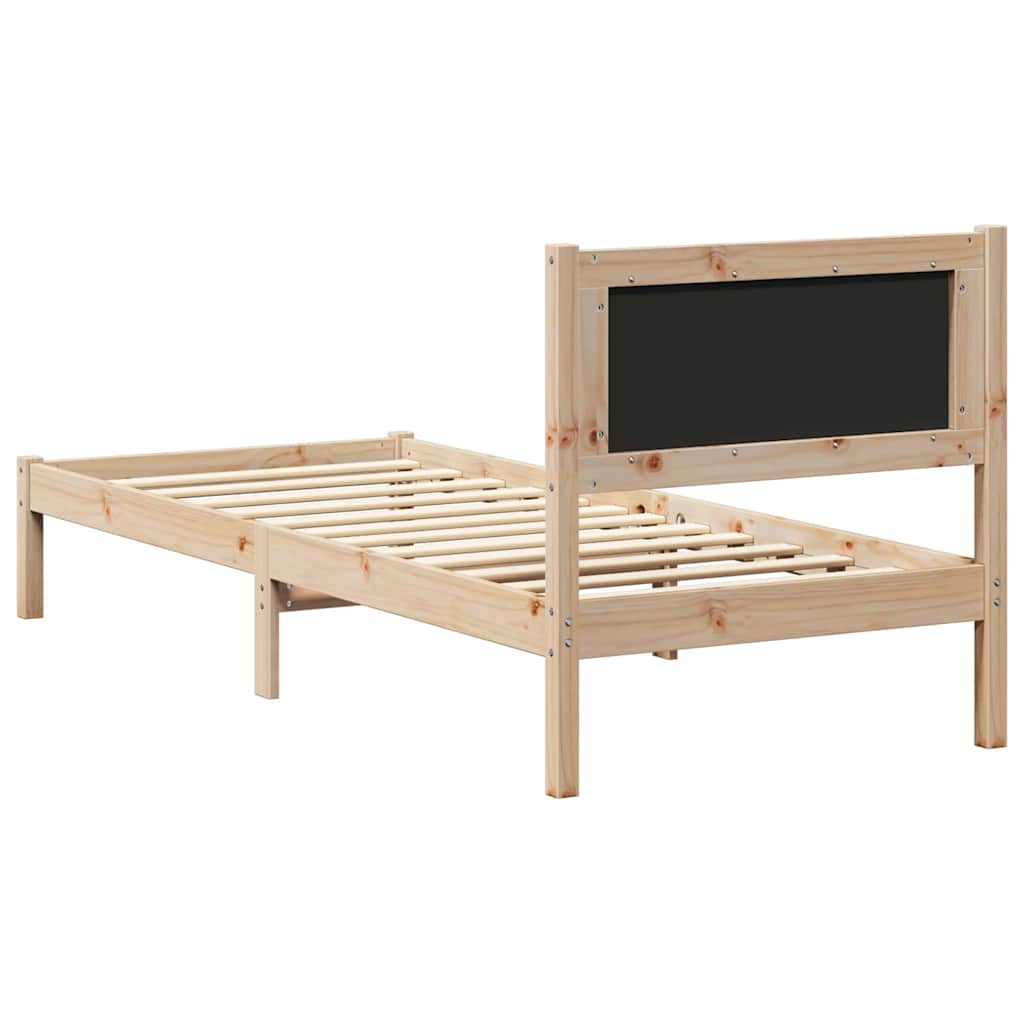 vidaXL Ramka łóżka z tapicerowanym wezgłowiem Jasnoszary 75 x 190 cm