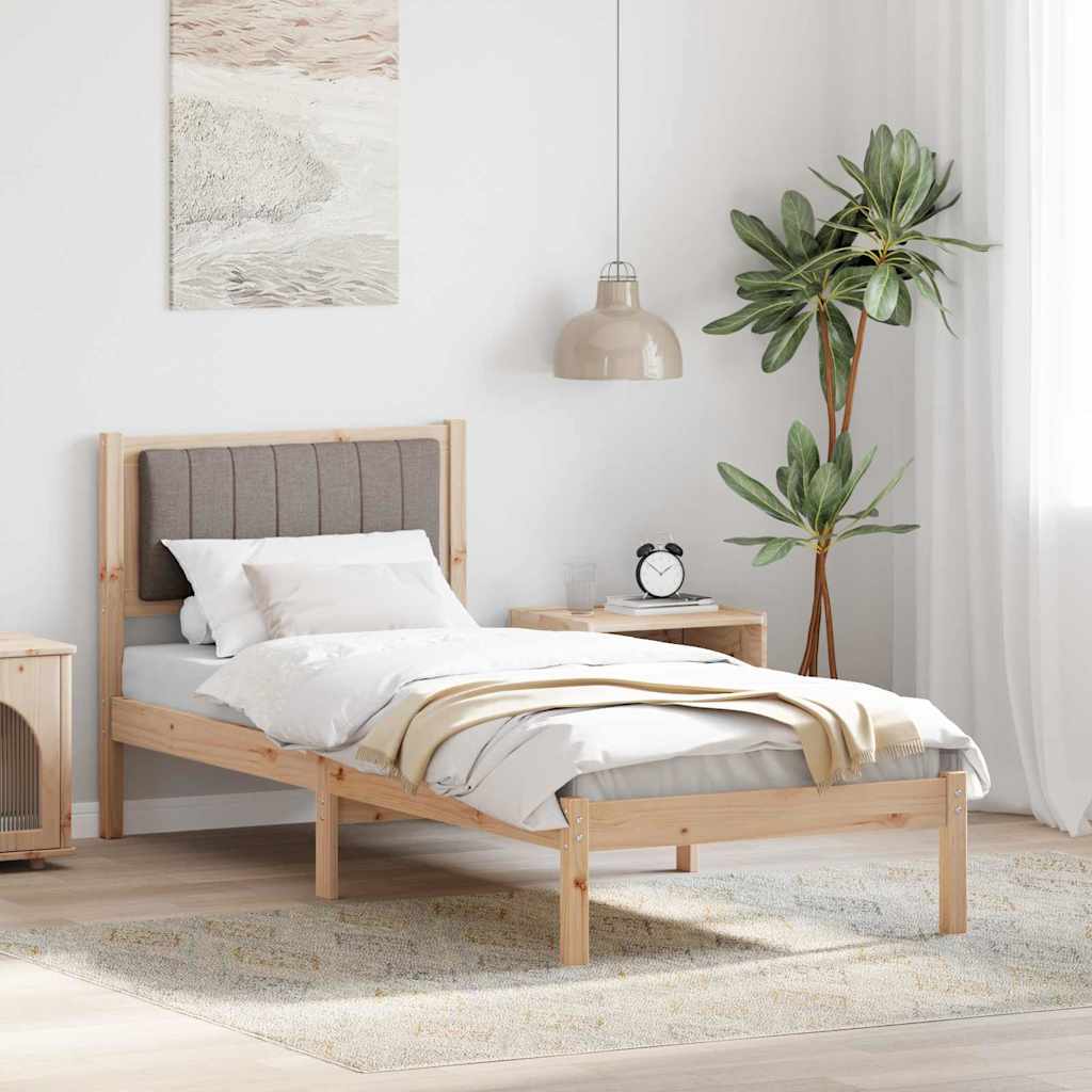 vidaXL Ramka łóżka z tapicerowanym wezgłowiem Ciemnoszary 75 x 190 cm