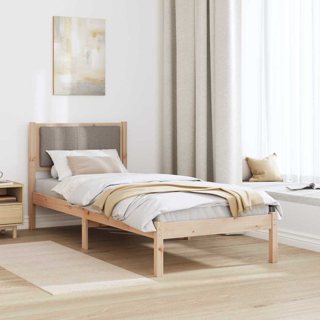 vidaXL Ramka łóżka z tapicerowanym wezgłowiem Ciemnoszary 75 x 190 cm