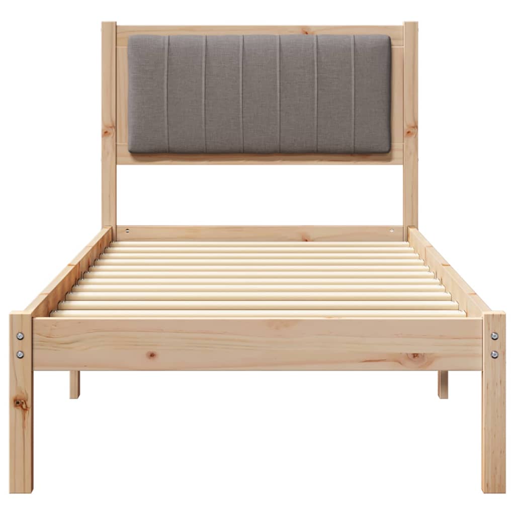 vidaXL Ramka łóżka z tapicerowanym wezgłowiem Ciemnoszary 75 x 190 cm