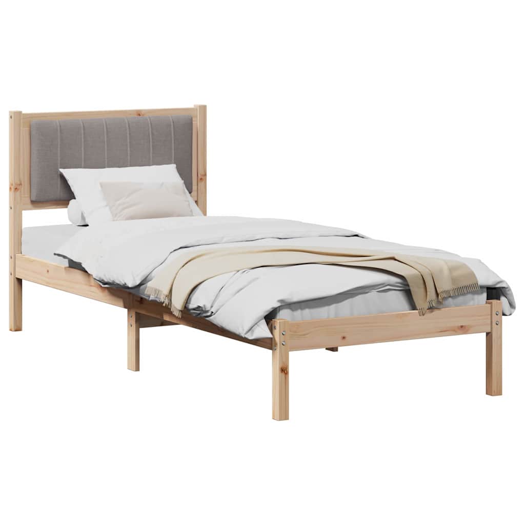 vidaXL Ramka łóżka z tapicerowanym wezgłowiem Ciemnoszary 75 x 190 cm