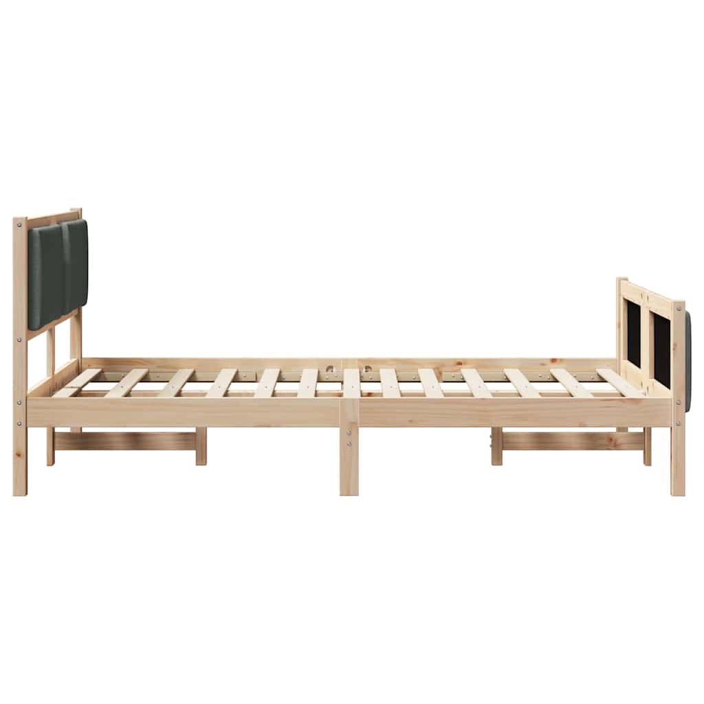 vidaXL Ramka łóżka Z zagłówkiem Ciemnoszary 120 x 200 cm tkanina