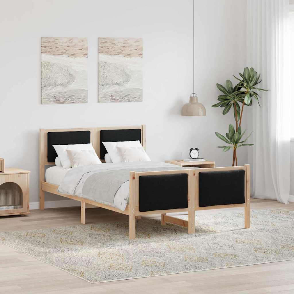 vidaXL Ramka łóżka Z zagłówkiem Czarny 120 x 200 cm tkanina