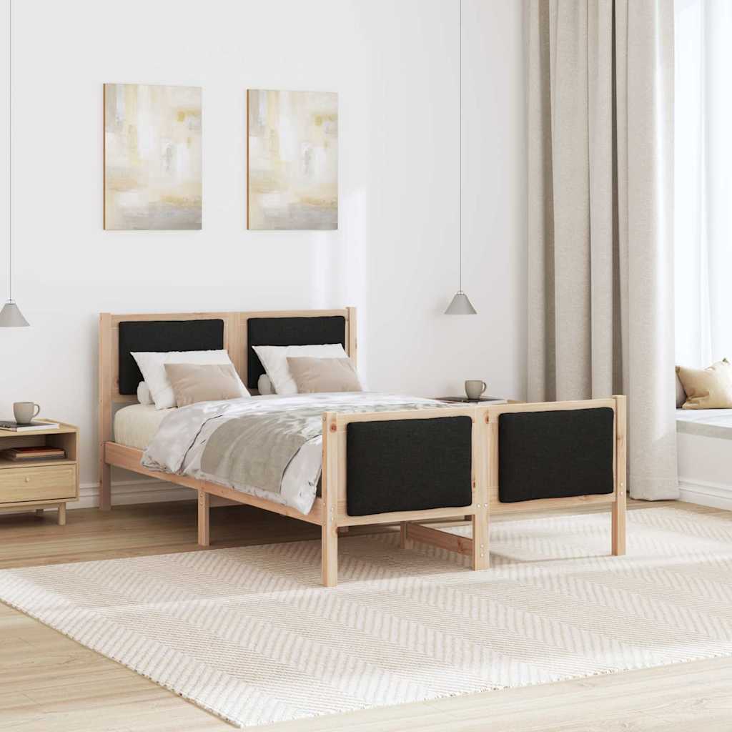 vidaXL Ramka łóżka Z zagłówkiem Czarny 120 x 200 cm tkanina